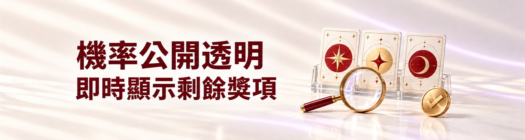 機率公開透明,即時顯示剩餘獎項